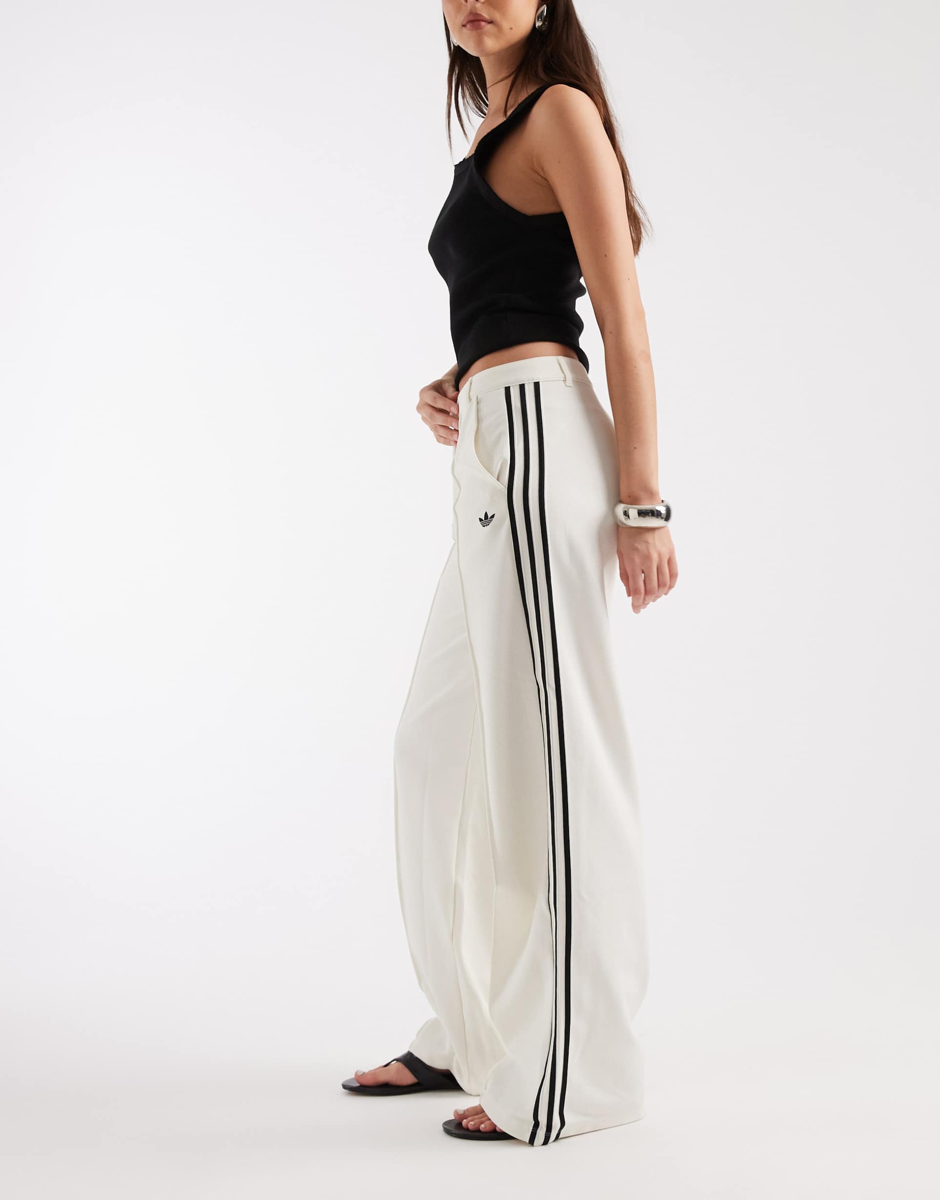 adidas originals straight leg pants in off white