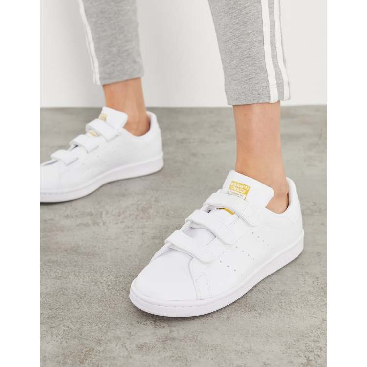 Noodlottig Terminal Illustreren adidas Originals - Strap Stan Smith - Sneakers in drie tinten wit - WHITE |  ASOS