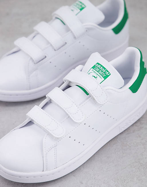 Geavanceerd pakket herinneringen adidas Originals - Strap Stan Smith - Sneakers in wit en groen - WHITE |  ASOS