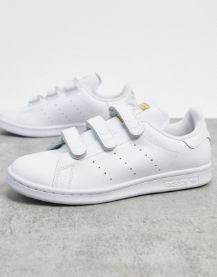 adidas Originals strap Stan Smith trainers in white | ASOS