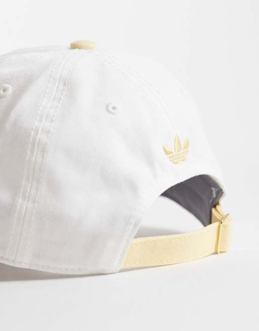 adidas Originals Strapback cap in white and yellow, 2 of 3