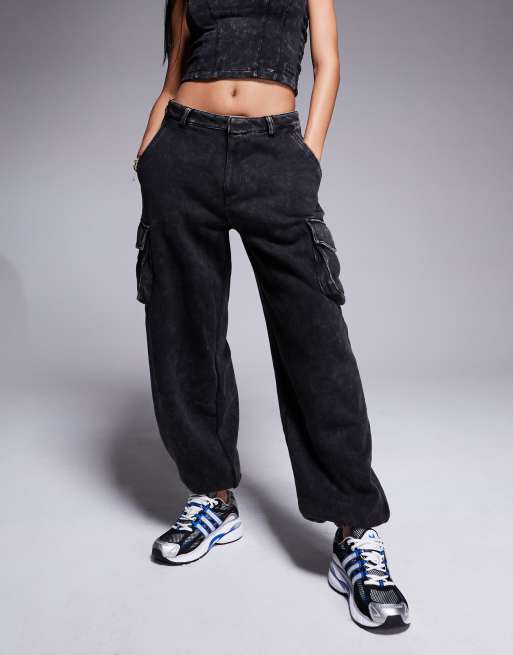 adidas Originals Street cargo pants in black wash | ASOS