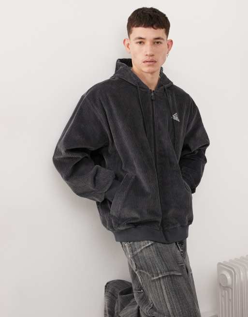 adidas Originals Street cord hoodie in grey