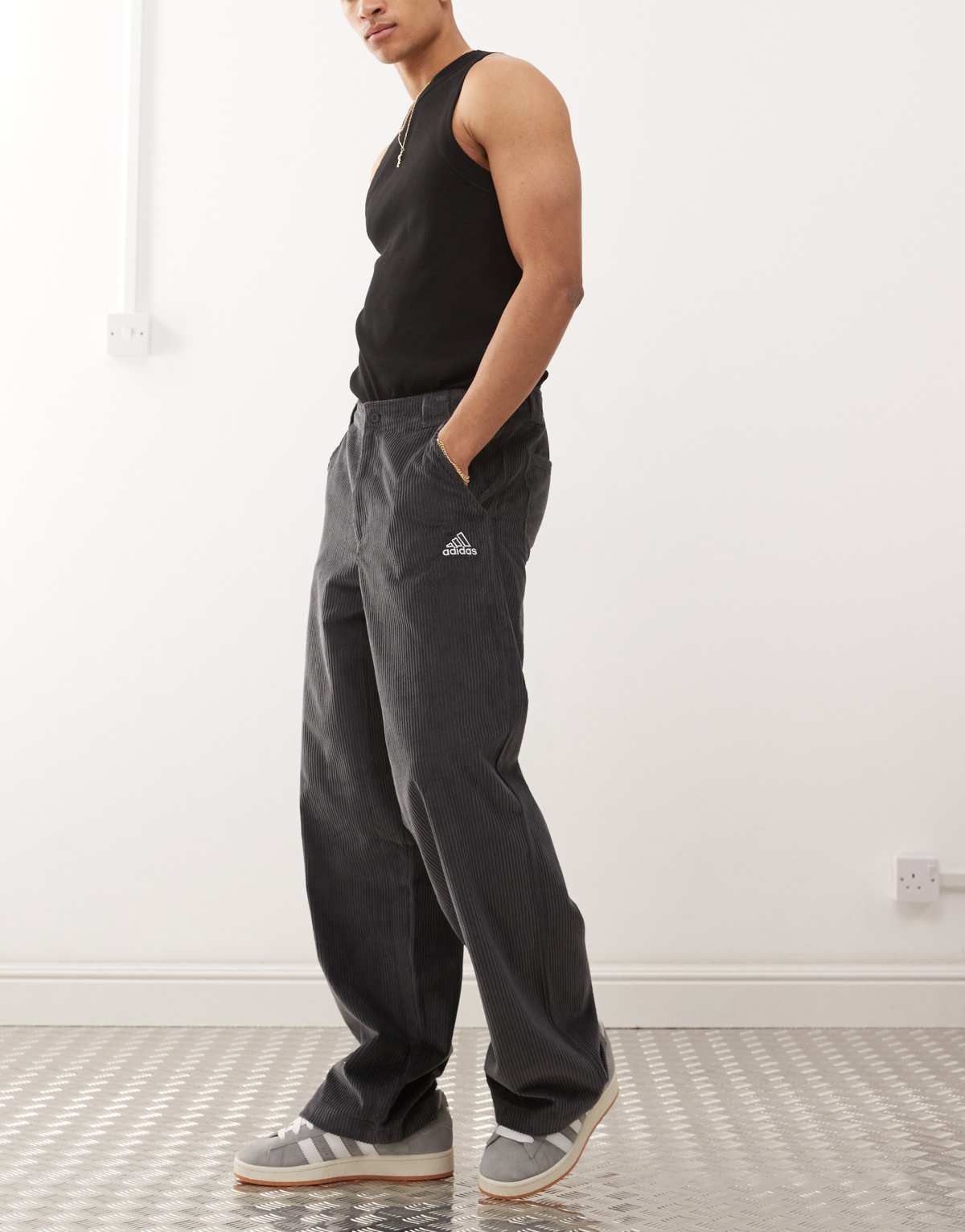 adidas Originals Street cord trousers in grey