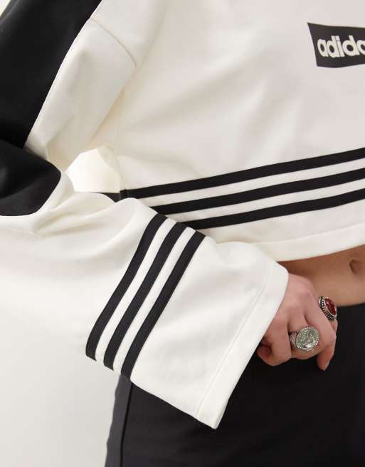adidas Originals Street cropped sweatshirt in white