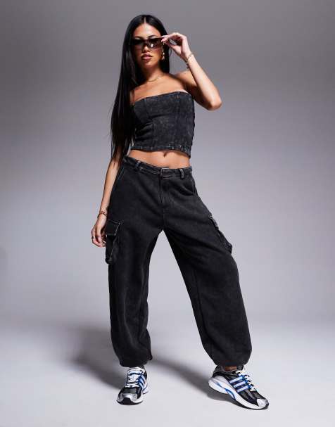 adidas Originals Street cargo pants in black wash