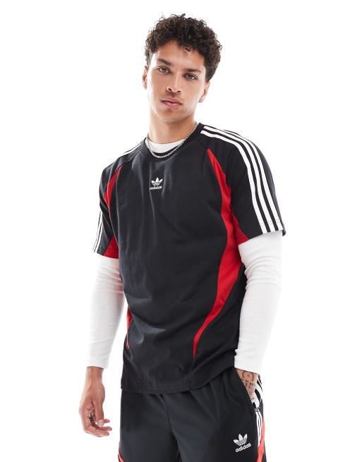 adidas Originals – Street – Czarno-czerwony T-shirt