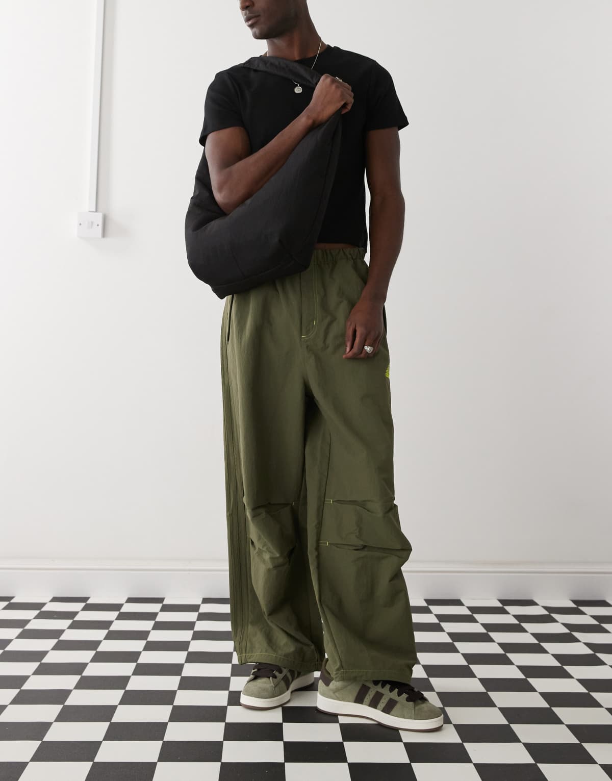 adidas Originals Street parachute pants in khaki