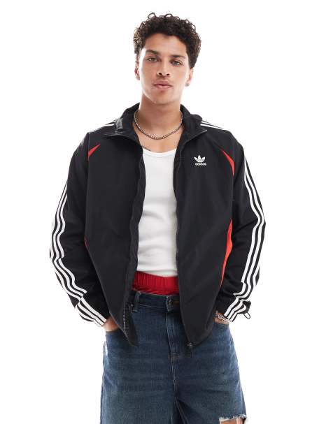 adidas Originals - Street - Sort træningsjakke med røde detaljer - view 1