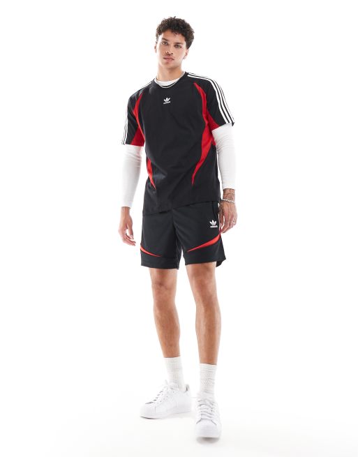 adidas Originals – Street – Svarta och röda shorts