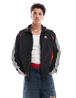 adidas Originals adidas Originals Street track jacket in black and red