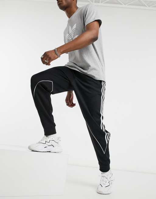adidas Originals stretch trackies with 3 stripes in black | ASOS