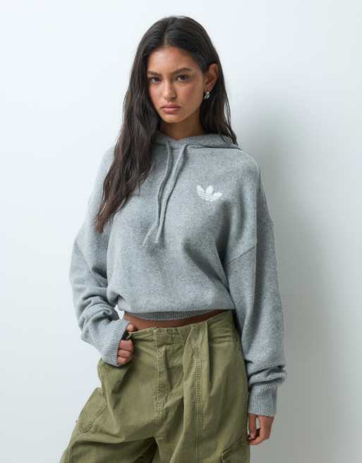 adidas Originals Strick-Kapuzenpullover in Grau, 3 von 5