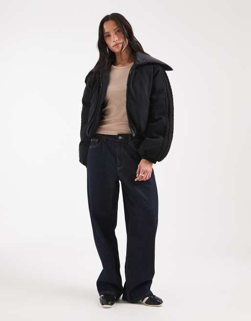 adidas Originals Strick-Pufferjacke in Schwarz, 2 von 4