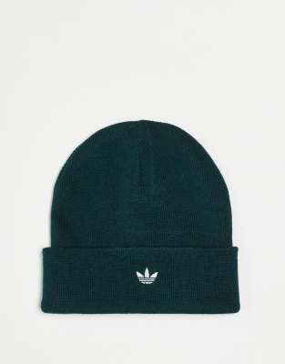 adidas Originals - Strickmütze in Grün mit Dreiblattlogo