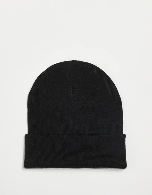 adidas Originals – Strickmütze in Schwarz mit Dreiblatt-Logo, 3 von 3