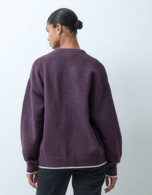 adidas Originals Strickpullover in Burgunderrot und Cremeweiß, 4 von 4