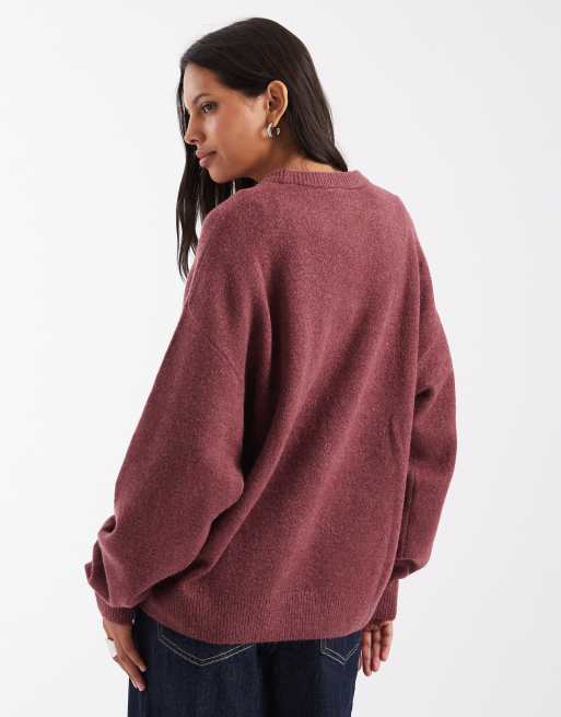 adidas Originals Strickpullover in weichem Burgunderrot, 3 von 4