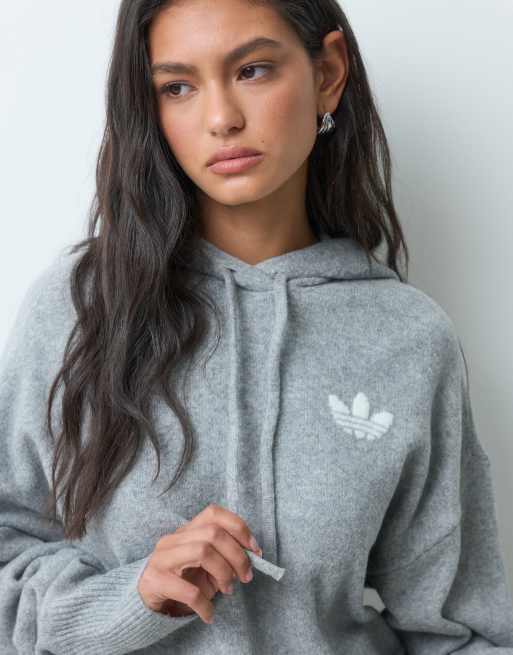 adidas Originals strikket hættetrøje i grå, 2 af 5