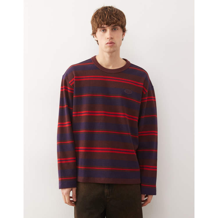 トップス 00s l.g.b. stripe long sleeve t-shirt adidas Originals striped long sleeve T-shirt in purple and red | ASOS