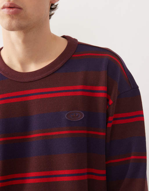adidas Originals striped long sleeve T-shirt in purple and red | ASOS