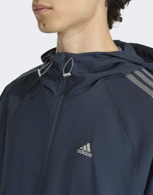 adidas Originals Striped regular windrunner jacket in aurora ink, 3 of 4