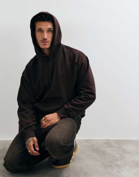 adidas Originals - sudadera con capucha holgada en marrón oscuro - view 1