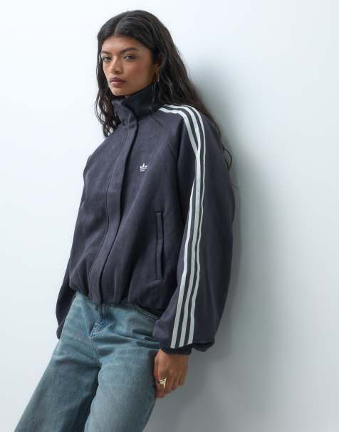 adidas Originals suede track top in black - view 1