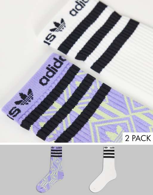 adidas Originals 'Summer Club' 2 pack socks in all over logo