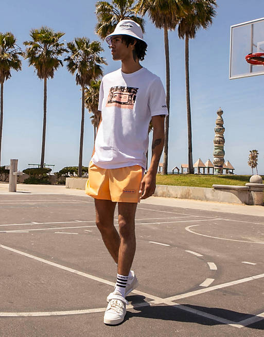  adidas Originals 'Summer Club' oversized t-shirt with campervan graphic in white 