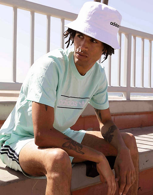 Men adidas Originals 'Summer Club' oversized t-shirt with linear logo in mint 