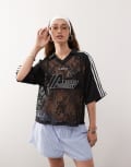 [adidas Originals] adidas Originals summer football shirt in black lace L black