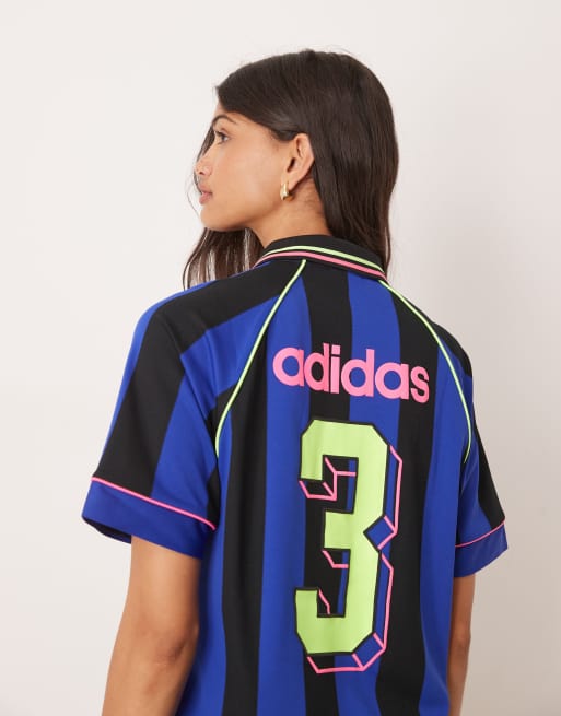 adidas Originals summer football shirt in blue and black | ASOS