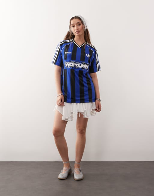 adidas Originals summer football shirt in blue, 2 of 4