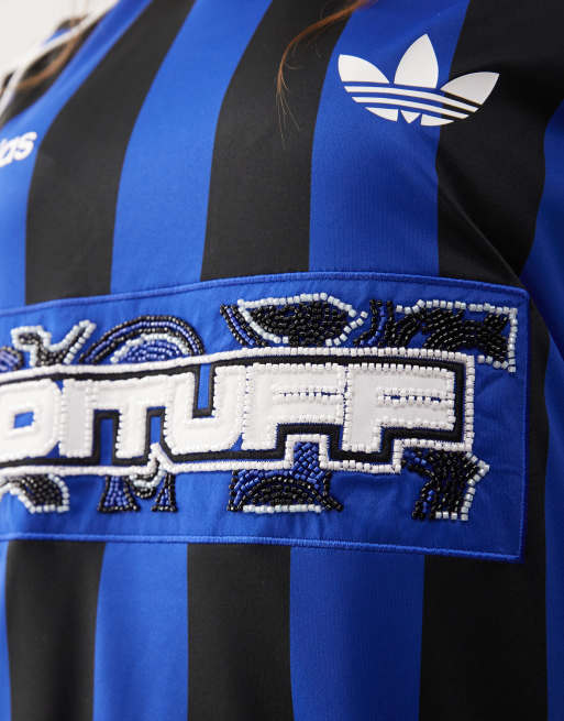 adidas Originals summer football shirt in blue, 3 of 4