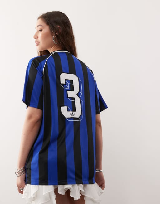 adidas Originals summer football shirt in blue, 4 of 4