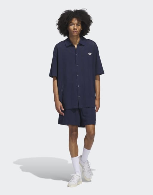 adidas Originals - Summer - Gebreide shorts (uniseks) in night indigo / wonder wit