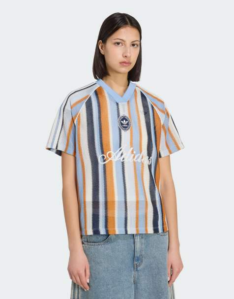 adidas Originals - Summer Glow - Blå strikket oversized jersey - view 1