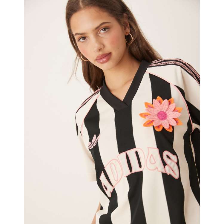 Tシャツ・カットソー ADIDAS Originals Summer Glow Jersey 5FT2302 adidas Originals Summer Glow Pink & Orange Jersey | Zumiez