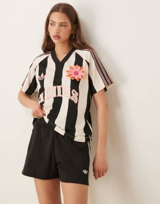 adidas Originals Summer Glow jersey in black and cream | ASOS
