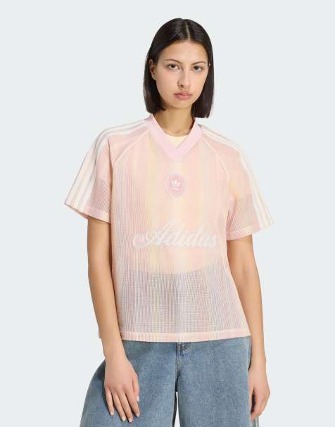 adidas Originals summer glow knitted oversized jersey in pink - view 1