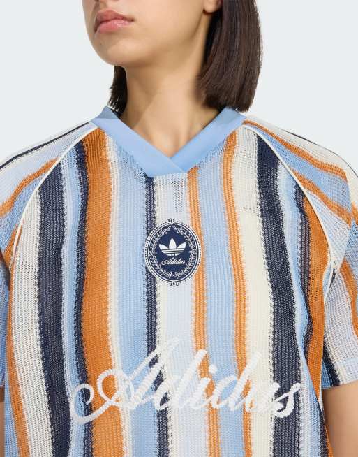 adidas Originals – Summer Glow – Oversize-Trikot aus Strick in Blau, 3 von 4