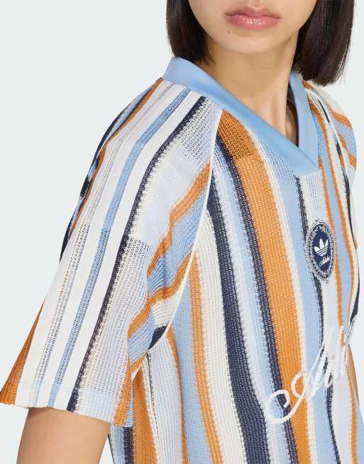 adidas Originals – Summer Glow – Oversize-Trikot aus Strick in Blau, 4 von 4