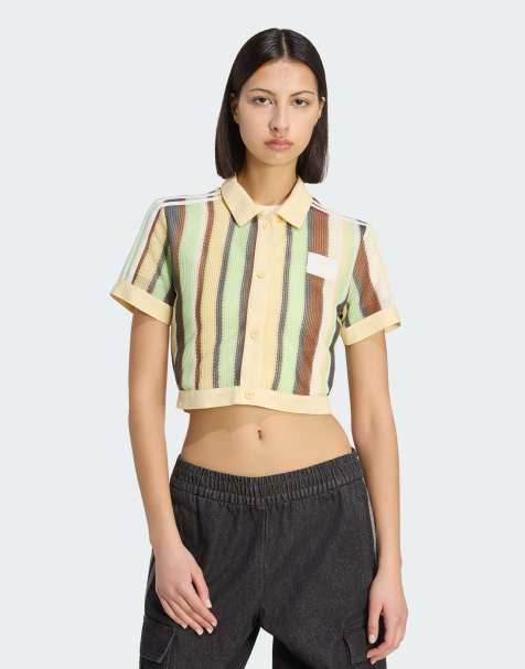 adidas Originals - Summer Glow - Polo corta gialla a righe - view 1