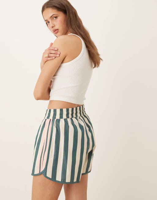 Adidas Originals Summer Glow Reshort shorts in green and white