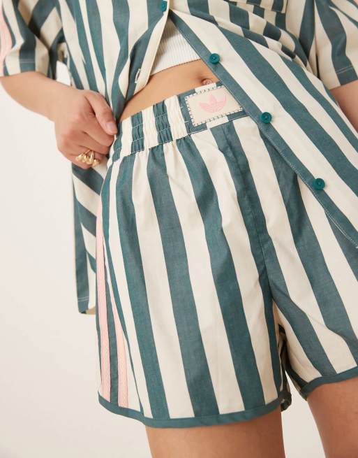 Adidas Originals Summer Glow Reshort shorts in green and white