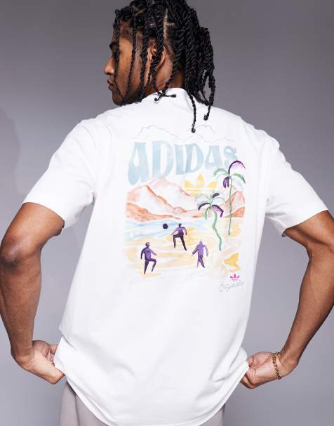 adidas Originals summer graphic t-shirt in white - view 1