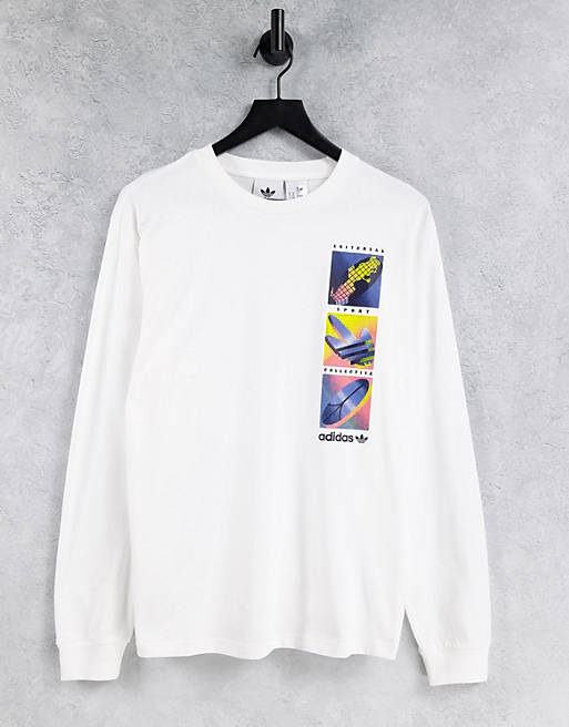 adidas Originals summer icons long sleeve t-shirt in white