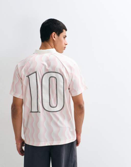 adidas Originals summer jersey with script logo in pink, 3 of 5