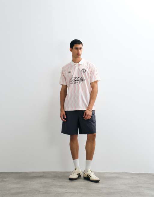 adidas Originals summer jersey with script logo in pink, 5 of 5
